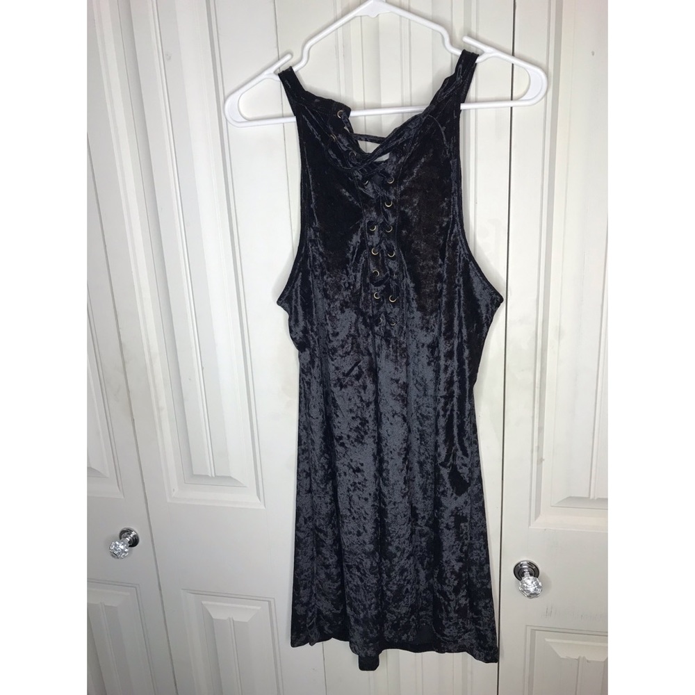 Boutique black crushed velvet dress